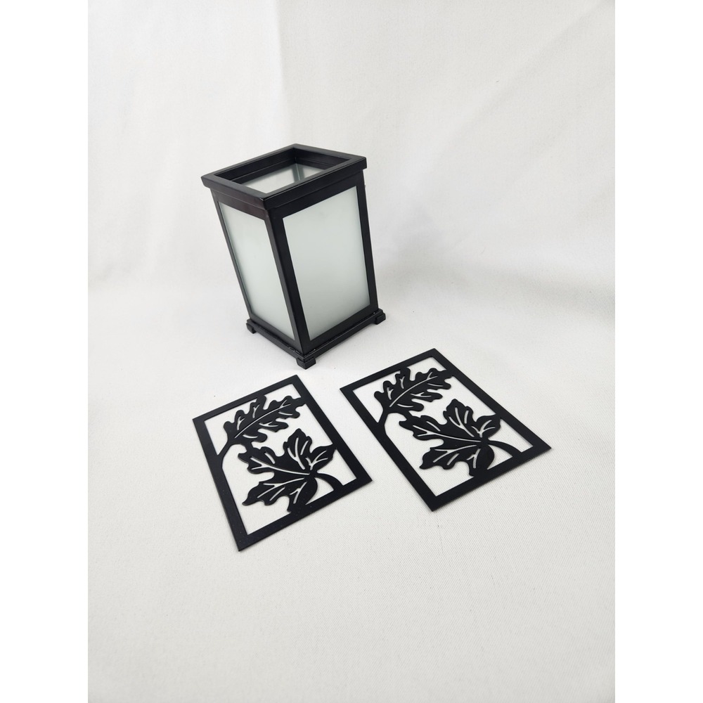 PartyLite Change-O-Candle Luminary Votive Candle Holder Leaves Magnetic Plates